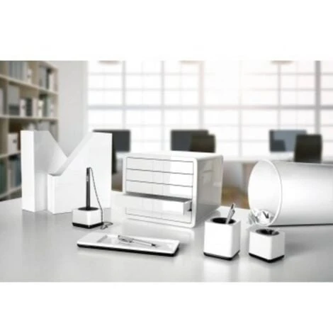 HAN I-LINE 18130-12 Corbeille à Papier 13 L (Ø X H) 240 Mm X 300 Mm Styrène-méthyl Méthacrylate (SMMA) Blanc 1 Pc(s) – Image 3