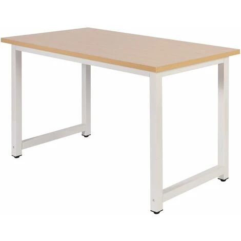 Bureau Ordinateur PC Table De Travail Meuble Salle à Manger Cuisine 120x60x74cm Marron Métal – Image 4