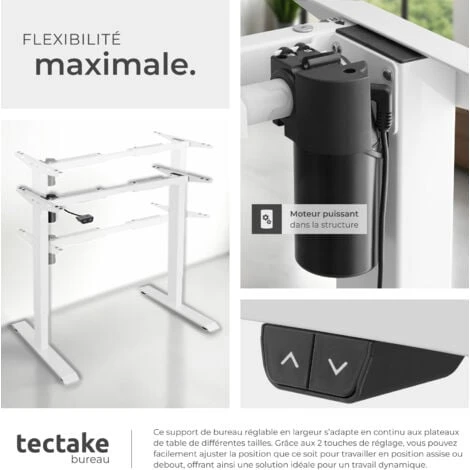 Bureau Assis Debout Pied De Bureau Réglable En Hauteur Électrique 85-129x65x71-121cm - Pied De Table Reglable, Bureau Electrique, Bureau Design – Image 3
