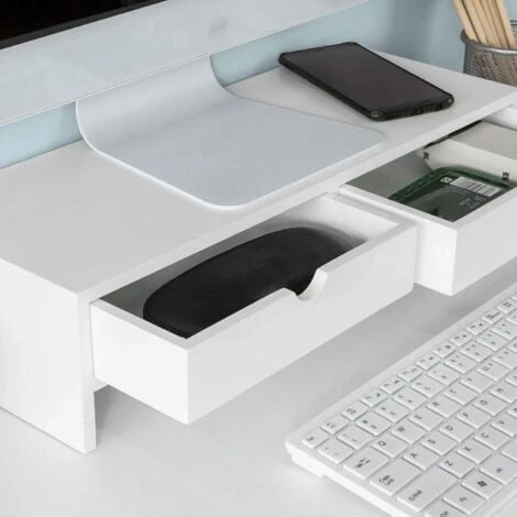 Réhausseur D'écran Support De Moniteur écran Ergonomique Support , Ordinateur Portable Ou écran TV,SoBuy®BBF02-W – Image 4