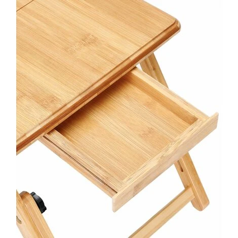 DEUBA - Table De Lit En Bambou Support Pour Ordinateur Pliable Inclinable Avec Tiroir – Image 4