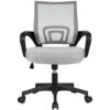 Yaheetech Chaise De Bureau Ergonomique Maille Fauteuil Ordinateur à Roulettes Inclinable Pivotant Siège Et Base Plus Larges Hauteur Réglable Avec Accoudoirs Gris Clair