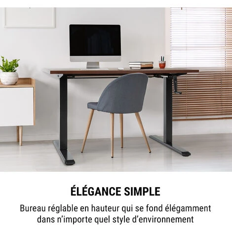 Multidesk Bureau Réglable En Hauteur (73-123cm) & Largeur Acier Noir – Image 2