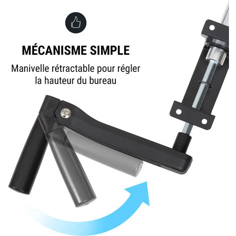 Multidesk Bureau Réglable En Hauteur (73-123cm) & Largeur Acier Noir – Image 3