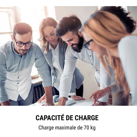 Multidesk Bureau Réglable En Hauteur (73-123cm) & Largeur Acier Noir – Image 4