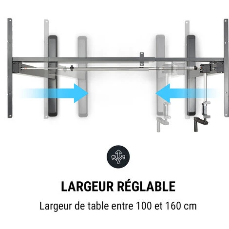 Multidesk Bureau Réglable En Hauteur (73-123cm) & Largeur Acier Noir – Image 5