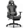Chaise Gaming Avec Repos-pieds - Fauteuil Gaming Chaise De Bureau Ergonomique - Siège Pivotant - Gris - IntimaTe WM Heart