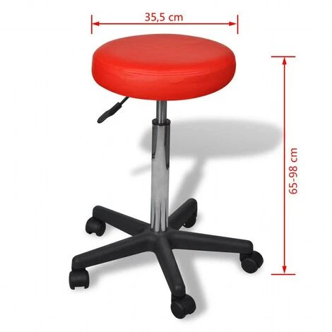 Hommoo Tabouret De Bureau Rouge HDV08206 – Image 4