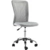 Vinsetto Chaise De Bureau Ergonomique Hauteur Réglable Piètement Chromé Pivotant 360° Revêtement Maille Gris