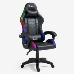 Chaise Gaming Ergonomique Avec Coussin Lombaire Et Appui-tête RGB LED The Horde