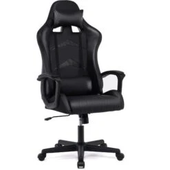 Chaise Gaming, Fauteuil Gamer Pivotant, Siege Ergonomique, Dossier Haut, Assise Rembourrée, Avec Appui-tête Et Soutien Lombaire Ajustables, Noir - Intimate WM Heart