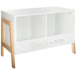 ATMOSPHERA Meuble De Rangement 2 Casiers Moon 60cm Blanc