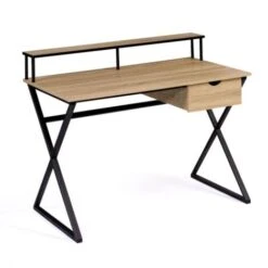 Bureau 1 Tiroir ENZO Pieds Croisés Design Industriel