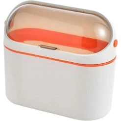 Poubelle à Suspendre Mini Orange Corbeille à Papier Avec Couvercle Panier à Papier Mural De Cuisine