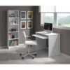 Dmora Bureau Dayton, Bureau Avec étagère, Table D'étude De Support PC Pour Bureau Ou Chambre, Table De Travail, Cm 90x54h79, Blanc, Avec Emballage Renforcé