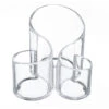 Organisateur De Maquillage /Cosmétique Pot De Rangement De Brosses Porte -stylo Pinceau 3 Compartiments Transparent Acrylique