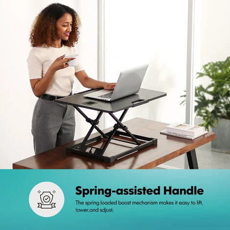 Fenge Convertisseur De Bureau Debout 65,3 Cm Avec Extrémité Incurvée Et Support De Téléphone Pour Deux écrans SD108003MB – Image 3