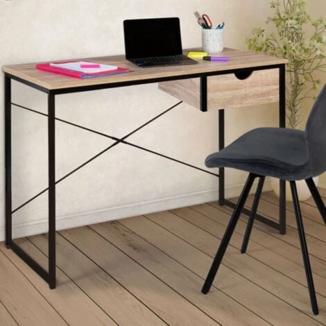 Bureau 1 Tiroir Latéral DETROIT Design Industriel – Image 2