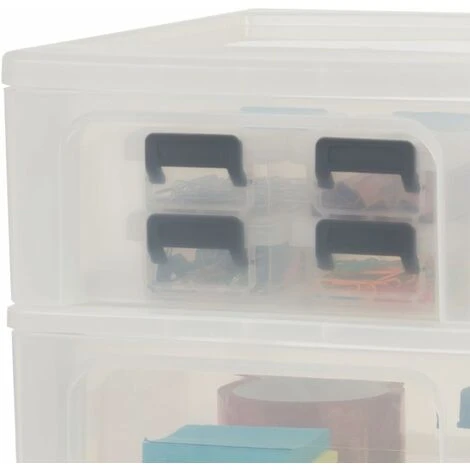 Tour De Rangement, Organiseur, 3 Tiroirs, Format A4, Transparent, Bureau, Salon - Organizer Chest Och-2021 - Blanc – Image 3