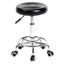 Tabouret De Travail Enroulable Tabouret Pivotant Tabouret De Bar Tabouret De Cabinet Tabouret Enroulable Hauteur Réglable (Noir)