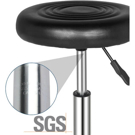 Tabouret De Travail Enroulable Tabouret Pivotant Tabouret De Bar Tabouret De Cabinet Tabouret Enroulable Hauteur Réglable (Noir) – Image 2
