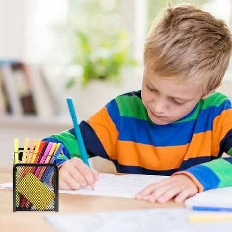 Porte Crayon Magnétique Triomphe 2 Pièces Porte Stylo Magnétique Paniers De Rangement En Maille Organiseurs Magnétiques En Mailles Porte Stylo Organisateur De Bureau En Grille Métallique Noir – Image 4