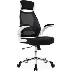 Fauteuil De Bureau En Maille, Chaise De Bureau Ergonomique Confortable, Siège Bureau Avec Accoudoirs Pliables, Hauteur Réglable, Soutien Lombaire - IntimaTe WM Heart