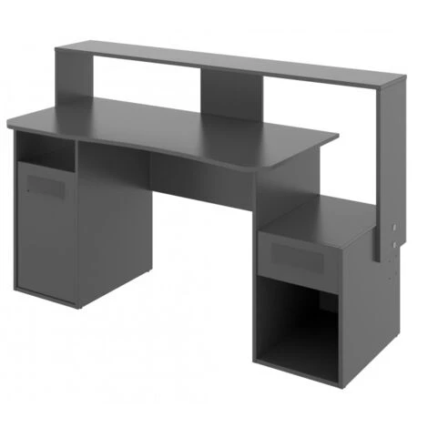 Bureau GAMER PC Couleur Graphite Avec Porte Et Tiroir Graphite – Image 3