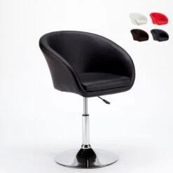 Tabouret Fauteuil De Bar Cuisine Et Salon En Similicuir Design Moderne Austin Couleur: Noir