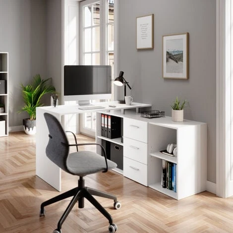 Bureau D'angle „Dante“ Blanc Vicco – Image 3