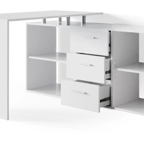 Bureau D'angle „Dante“ Blanc Vicco – Image 5