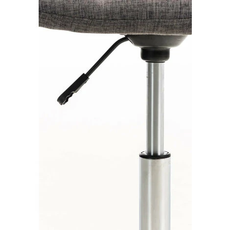 Tabouret Chaise De Bureau Pivotante Hauteur Réglable Tissu Gris Clair – Image 4