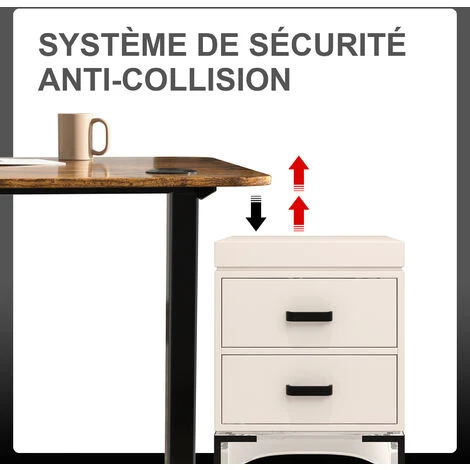 Devoko Cadre Bureau Réglable, Cadre De Table Bureau Assis Debout, Panneau Avec 3 Claviers à Mémoire, Charge Maximale : 70 Kg Noir – Image 5