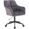 SVITA JERRY Chaise De Bureau Avec Accoudoirs Réglable En Hauteur Chaise Pivotante Avec Roulettes Velours Gris Foncé