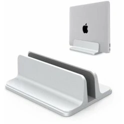 DENUOTOP Organiseur De Bureau Support Vertical Réglable Pour Ordinateur Portable, Support Gain De Place En Aluminium Pour Tous Les Téléphones Et Ordinateurs Portables -argent