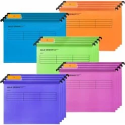 Lot De 12 Dossiers Suspendus A4 En Polypropylène Avec Onglets Et Inserts Pour Cartes Pour Le Bureau, L'organisation De La Maison (couleurs Mélangées) Cisea
