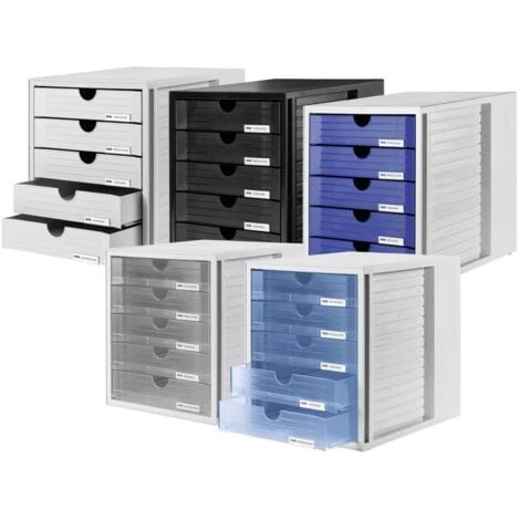 Caisson Ă Tiroirs HAN SYSTEMBOX 1450-13 Noir DIN A4, DIN C4 Nombre De Tiroirs: 5 â Image 4