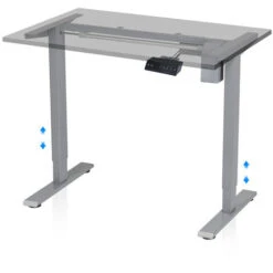 SWANEW Cadre De Table De Bureau Réglable En Hauteur Table à Colonne De Levage Jusqu'à 80 Kg De Charge, Gris