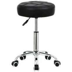 Tabouret Pivotant à Roulettes Hauteur Réglable Convient Pour Le Bureau De Travail Noir