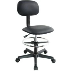 Fauteuil Pivotant Tabouret De Travail Tabouret Avec Dossier Réglable En Hauteur Tabouret Pivotant - Noir - KKTONER