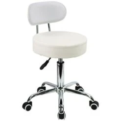 Tabouret De Travail Capable De Bouger Et De Tourner Tabouret Avec Dossier Réglable En Hauteur Tabouret Pivotant Blanc