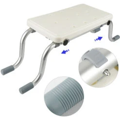 Siège De Baignoire - Siège De Bain Suspendu Réglable - Tabouret De Salle De Bain - 58.5 Cm - 67 Cm - Alu. HDPE