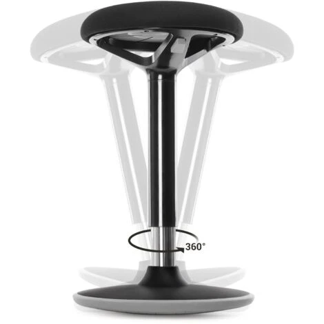 Tabouret Dynamique Tabouret Assis Debout Siège De Travail Rotatif à 360° Ergonomique Hauteur Réglable 50-70 Cm Sans Assemblage Noir – Image 4