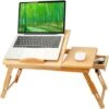 Table De Lit Pliable En Bambou Pour PC Portable Inclinable 66*30*35cm