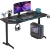 Soges Table De Jeu Soges 63 Pouces, Table D'ordinateur, Bureau, Table PC Pour Gamers, E-Sport Avec Tapis De Souris étanche En Forme De Table, Poste De Travail Informatique XXL, En Forme De T Avec Port