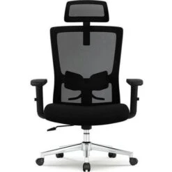 Chaise De Bureau, Hauteur Réglable, Fauteuil De Bureau, Base En Métal, Chaise De Bureau Ergonomique, Chaise Bureau, Dossier Haut Inclinable, Soutien Lombaire Accoudoirs Réglables, Charge 150 Kg