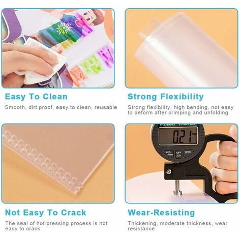 Déstockage Couverture De Livre Transparente A5, Couvertures De Livre En Plastique Transparent épaissies Réutilisables Et Réglables Pour Le Bureau à Domicile De L'école (10 Pièces) – Image 3