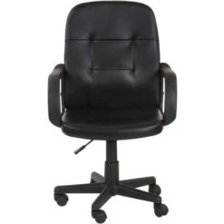 MIADOMODO® Chaise De Bureau - Pivotante, Avec Hauteur Réglable, Siège Ergonomique, En Simili Cuir, Noir - Fauteuil De Bureau, Pour Ordinateur, Gamer