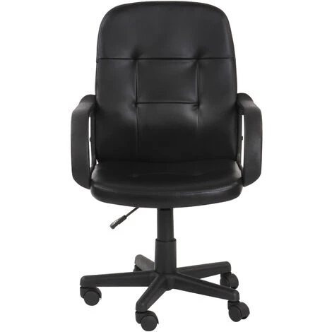 MIADOMODO® Chaise De Bureau - Pivotante, Avec Hauteur Réglable, Siège Ergonomique, En Simili Cuir, Noir - Fauteuil De Bureau, Pour Ordinateur, Gamer