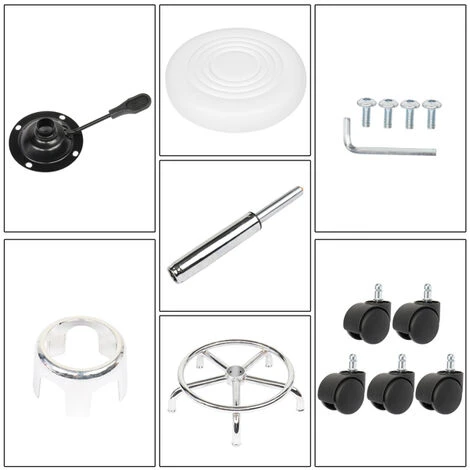 Vente Flash Tabouret De Bureau, Tabouret à Roulettes Rotation à 360°, Pour Salon De Massage, Bureau, Clinique – Image 5